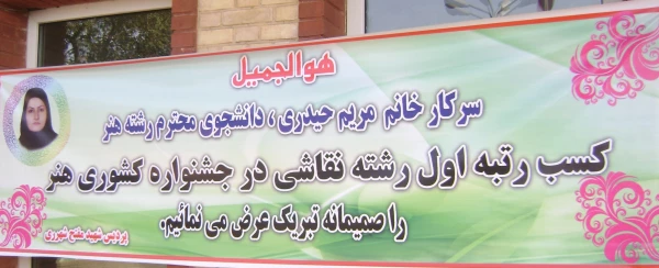 درخشش دانشجوی رشته هنر در سطح کشور