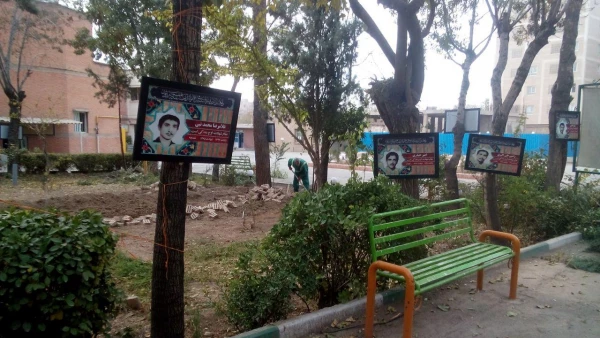 آماده سازی بوستان شهید در پردیس جهت میزبانی از شهید گمنام