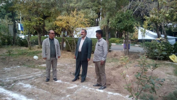 آماده سازی بوستان شهید در پردیس جهت میزبانی از شهید گمنام