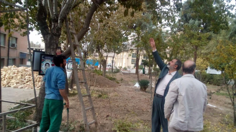 آماده سازی بوستان شهید در پردیس جهت میزبانی از شهید گمنام
