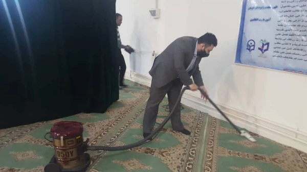 برگزاری آیین غبارروبی نمازخانه بقیه الله الاعظم (عج) به مناسبت دهه تعظیم و تکریم مساجد در آستانه ماه مبارک رمضان 7