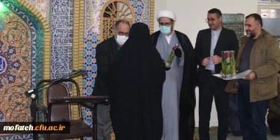 مراسم گرامیداشت روز زن با حضور سرپرست محترم پردیس، نماینده محترم نهاد رهبری، همکاران، اساتید و دانشجو معلمان در نمازخانه پردیس برگزار گردید