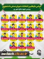 اسامی و مشخصات دانشجو معلمان کاندید شورای صنفی دانشگاه فرهنگیان پردیس شهید مفتح