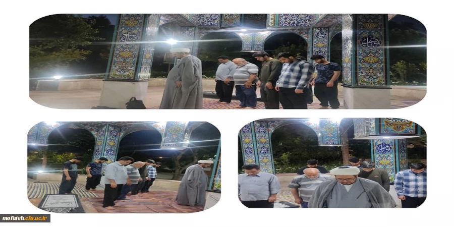 برگزاری نماز جماعت مغرب و هست در جوار مزار مصفای شهید گمنام پردیس شهید مفتح