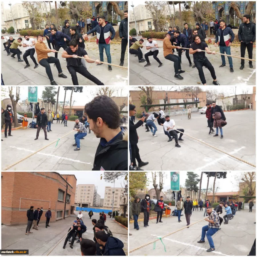 برگزار مسابقات طناب کشی بمناسبت روز دانشجو با حضور بیش از ۸۰ نفر از دانشجویان رشته های مختلف پردیس شهید مفتح شهرری