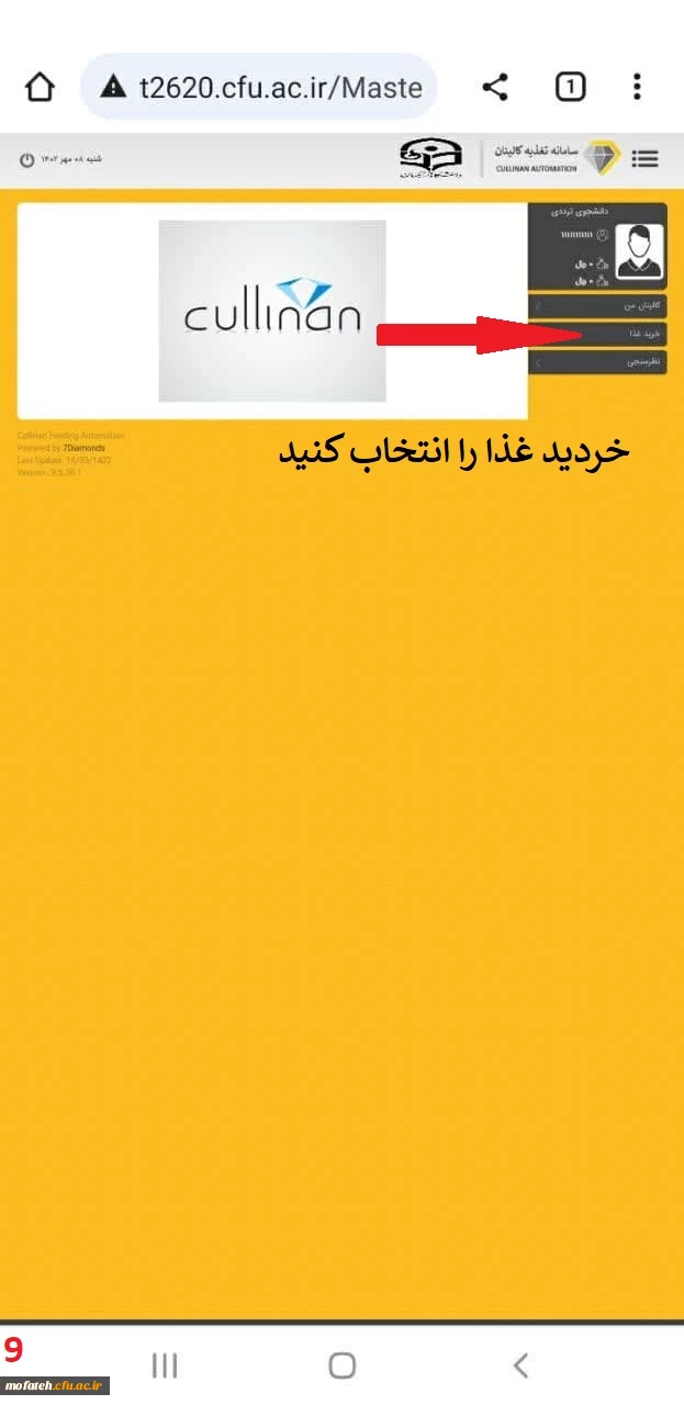 راهنمای تصویری سامانه تغذیه کالینان 10