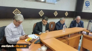 حضور دکتر اولی؛ سرپرست مدیریت امور پردیس های استان تهران و دکتر خدا قلی  زاده؛ معاون آموزشی، فرهنگی و پژوهشی و دکتر رحیمی؛ رئیس حراست دانشگاه فرهنگیان استان تهران در جلسه هم اندیشی با اساتید و مشاوران فرهنگی در پردیس شهید مفتح شهر ری