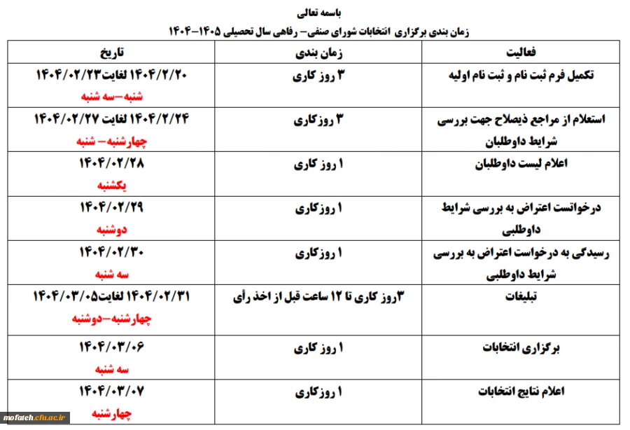 انتخابات شورای صنفی پردیس شهید مفتح شهر ری 3